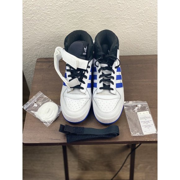 Adidas Forum Mid (Men’s Size 11.5) Retro Basketball Shoe White Blue FY6796 Used - Picture 2 of 8